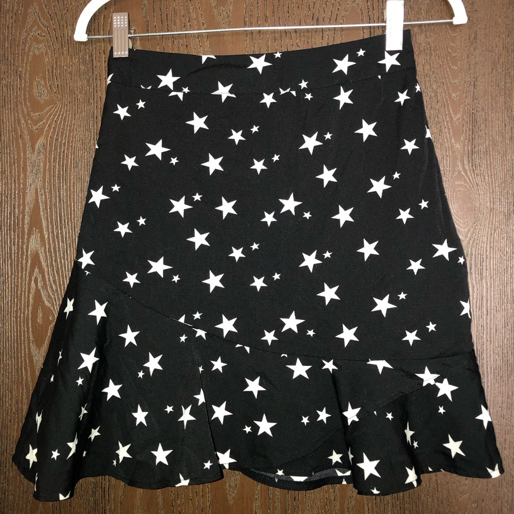 Nasty Gal Black Star-Print Mini Skirt